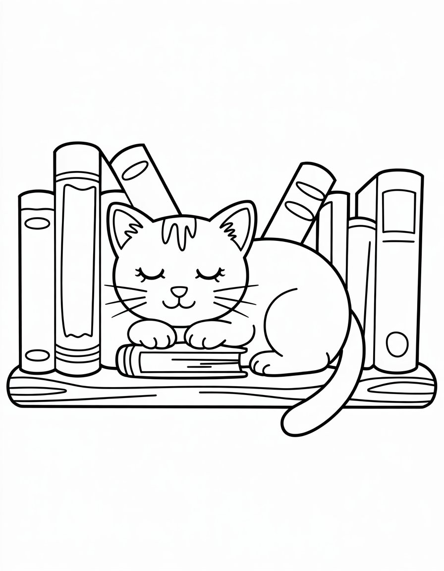 Bookshelf Cat